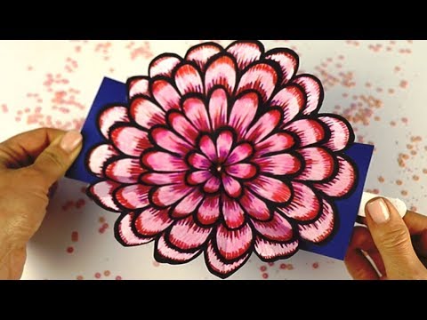 DIY Антистресс 3Д Открытка! Как нарисовать огромный цветок