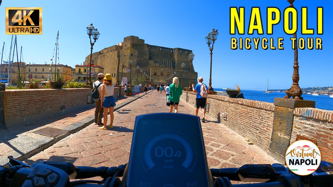 Naples Italy Tour 4K UHD Passenger Area - Beach, Castle, Streets, Fountain, Hotels 
