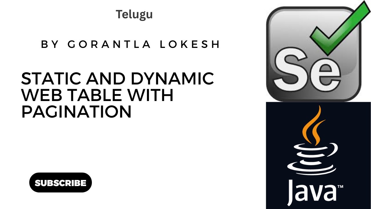 Selenium Java Tutorial 13: Static and Dynamic Web Table with Pagination ...