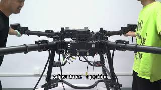the tutorial of the AGR B70 agricultural drone assemble for spraying and spreading