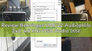 Review Behringer UMC22 Audiophile 2x2, 48 kHz USB Audio Interface with Midas Mic Preamplifier for Re