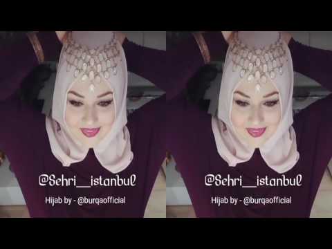 Simple easy hijab with a jewelry on head