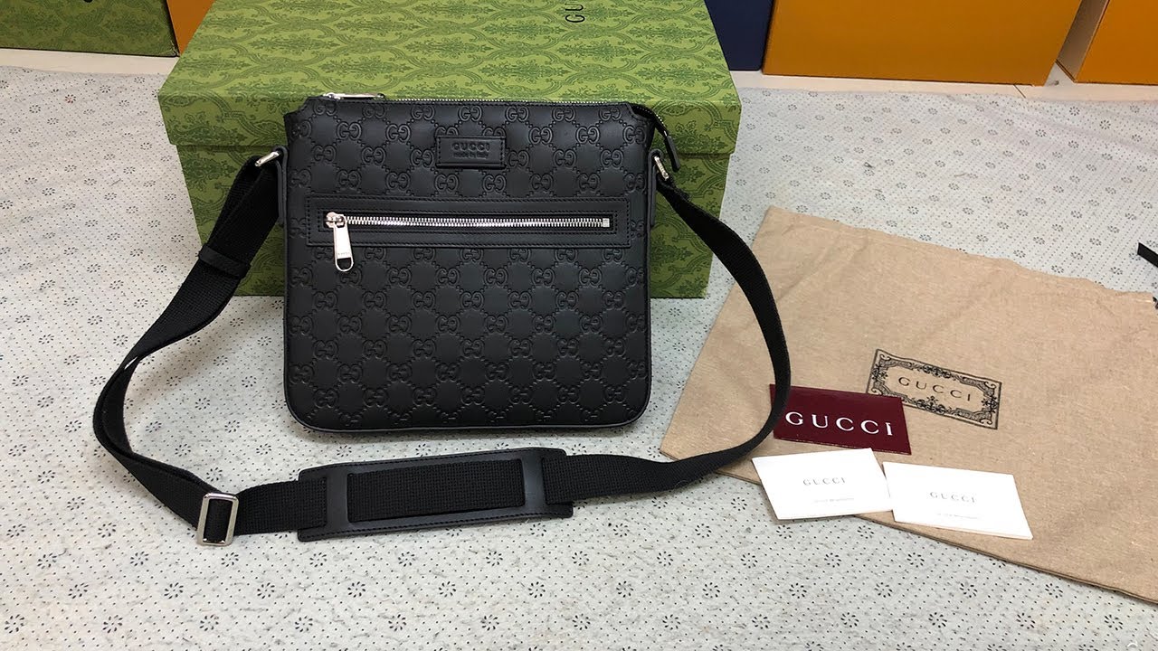 Gucci Black GG Guccissima Messenger Bag Review