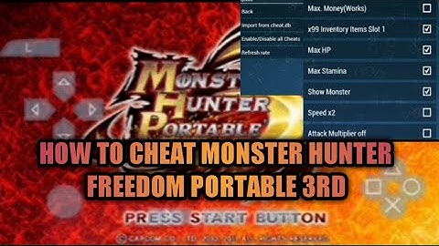 HOW TO CHEAT MONSTER HUNTER FREEDOM PORTABLE 3RD