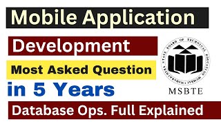 Part 2-MAD Most Asked Question |Database Operation Full Program Explained-MAD Crash Course 1st April