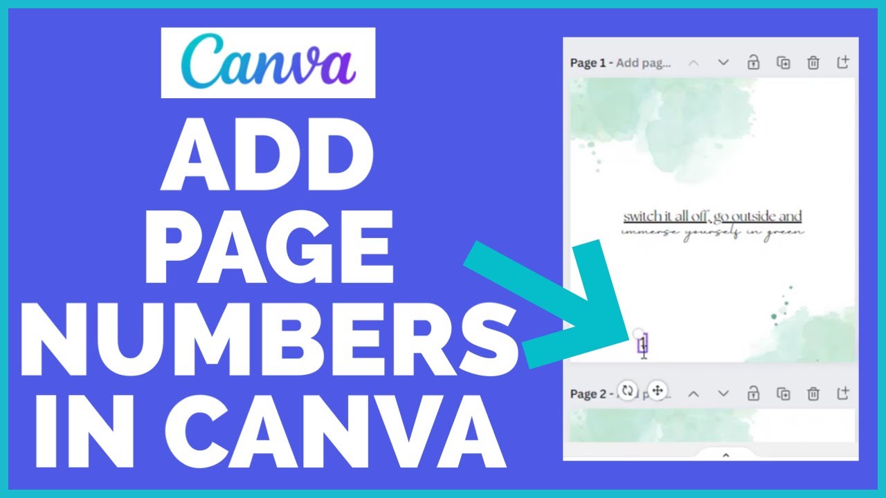 how to insert page number in canva presentation