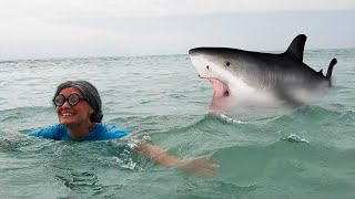 Super Granny VS Giant Shark in real life