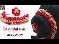 Tutorial Hair accessory for wedding /Red Flower & pollen veni & brooch