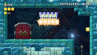 New Super Luigi U (Wii U) - Frosted Glacier-Tower Walkthrough (1-Player)