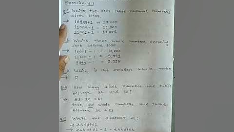 Std 6 EM MATHS ch-2 Whole numbers Exercises -2.1