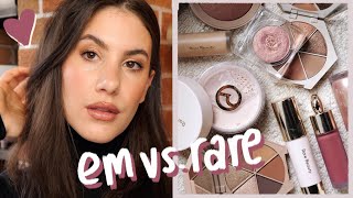 Full face of RARE BEAUTY & EM COSMETICS: New and old makeup!