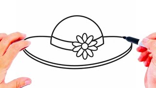 رسم سهل | كيفية رسم قبعة جميلة بالخطوات | رسومات سهله | تعليم الرسم للمبتدئين