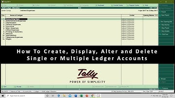 How To Manage Single or Multiple Ledger Accounts in Tally Prime / ERP 9 - Lesson 12