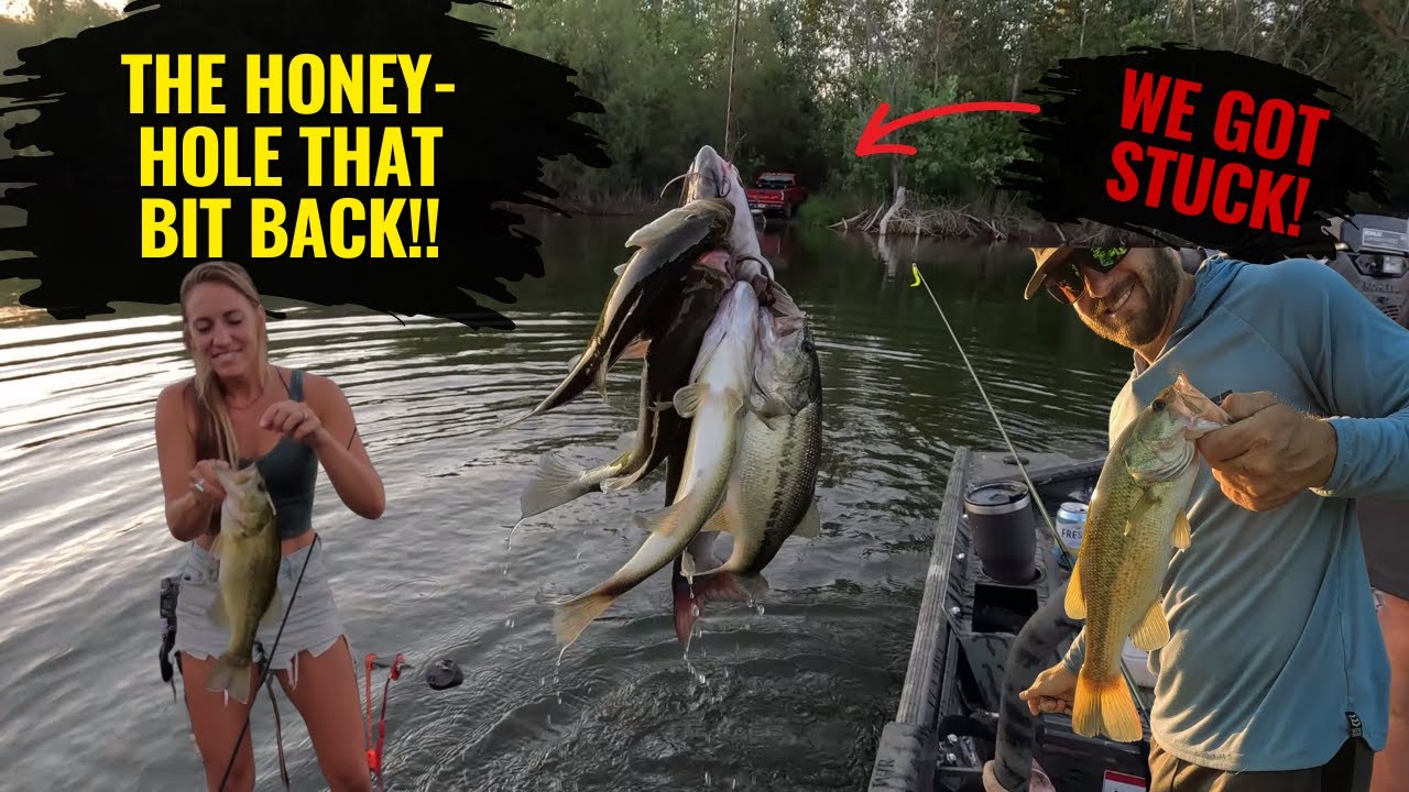 PRIME Bass fishing_no boat ramp! We got STUCK!