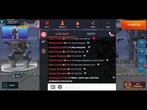 war robots ao jun Test Server