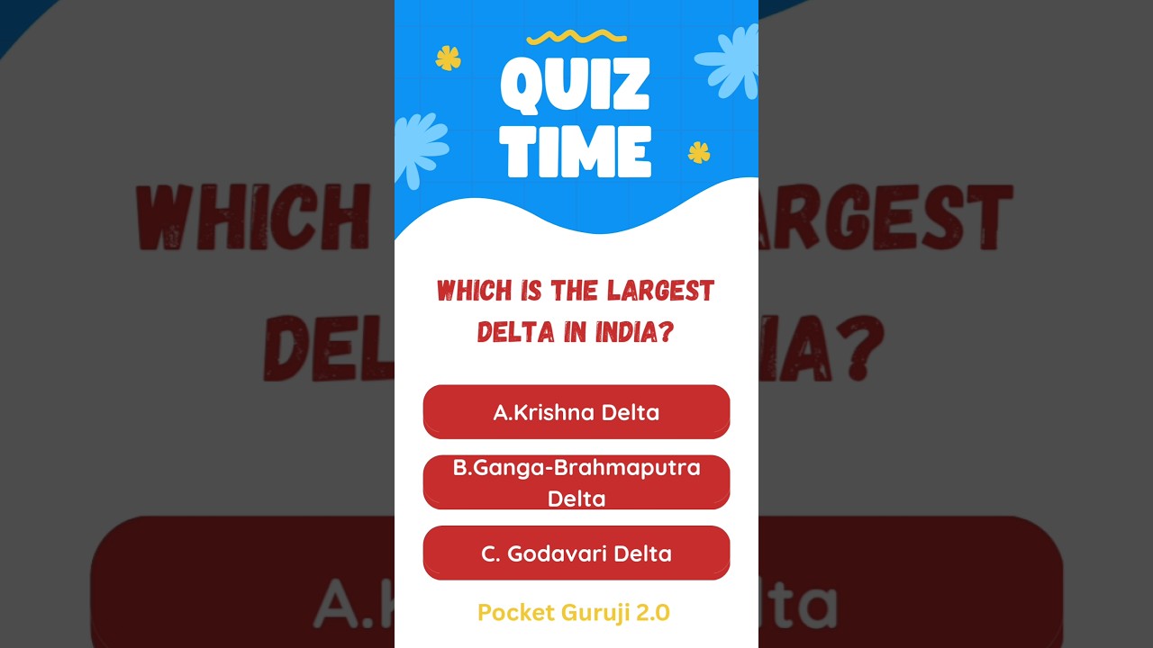 Which is the Largest Delta in India? | UPSC Quiz 2025