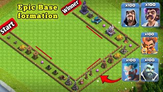 100x wizard vs Level 1 Defences formations 🔥|  clash of clan| #clashofclans #coc #gaming