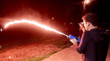 Making A Water Gun Flamethrower!!