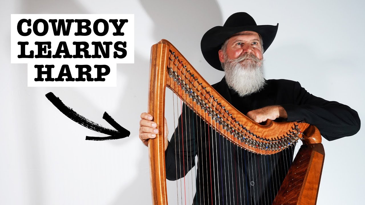 Retired Cowboy Learns Harp at Age 64