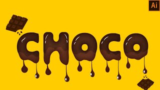 How to make Melted Text in Adobe Illustrator || Chocolate Text Effect   #graphicdesign  #texteffect