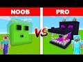 Minecraft NOOB vs PRO: SLIME HOUSE vs DRAGON HEAD HOUSE IN MINECRAFT ! Challenge 100% trolling