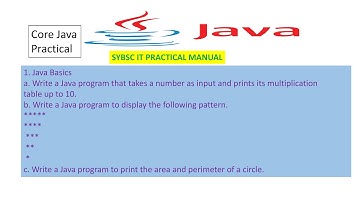 Core Java Practical | Practical 1 a Java Basics | multiplication table | Sybscit Practical Manual