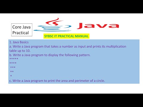 Core Java Practical | Practical 1 a Java Basics | multiplication table | Sybscit Practical Manual