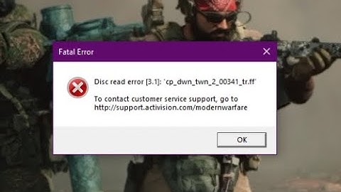 Call of Duty  Modern Warfare : Disc read error [3.1]: 