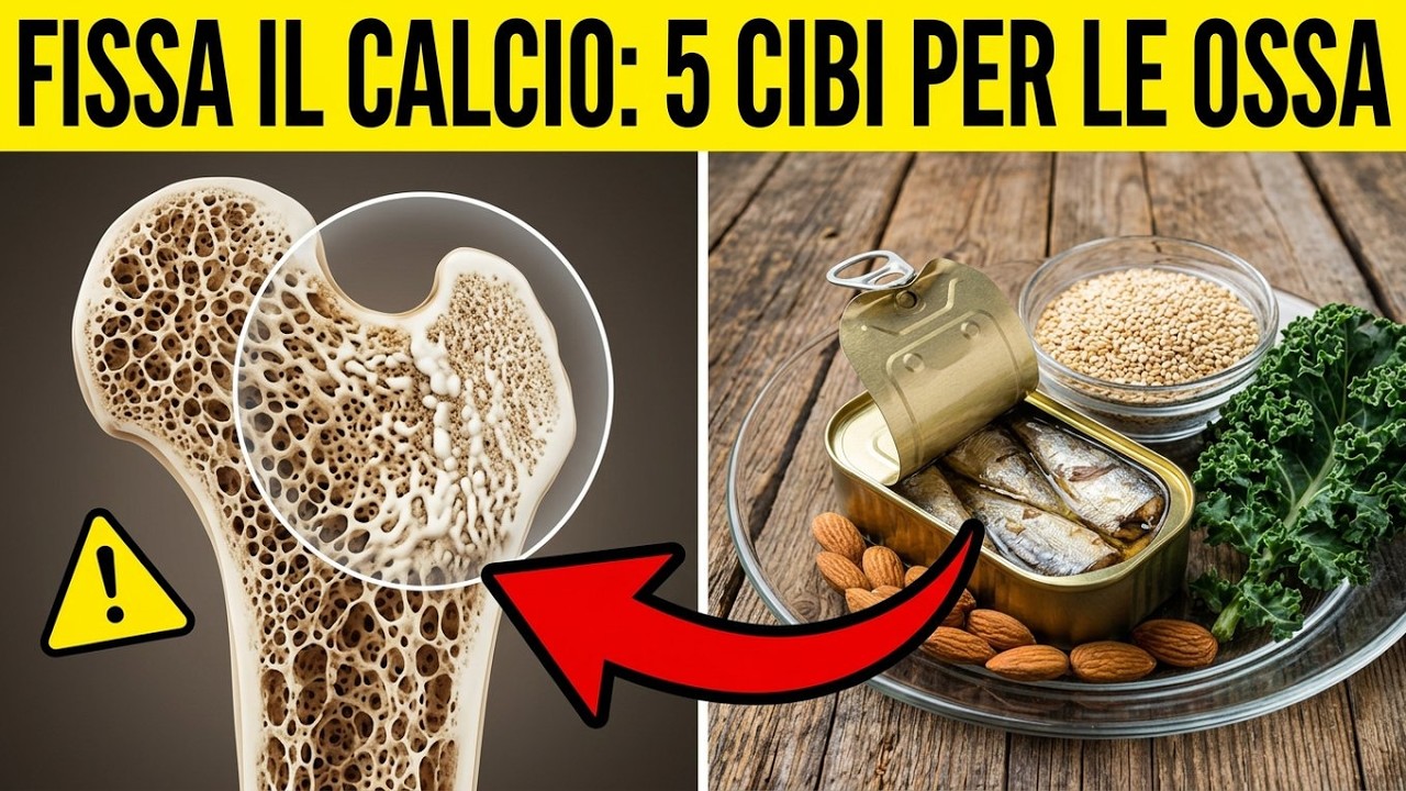 OSTEOPOROSI: 5 alimenti che fissano il CALCIO nelle ossa anche se non bevi latte