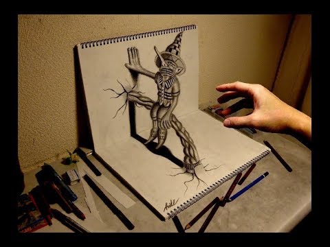 イラストが飛び出す 鉛筆で描く3dトリックアート Youtube