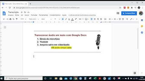 Transcrição de áudio em texto com Google Docs (parte 1)