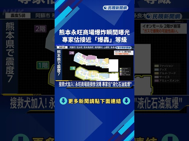 熊本永旺商場爆炸瞬間曝光 專家估接近"爆轟"等級－民視新聞