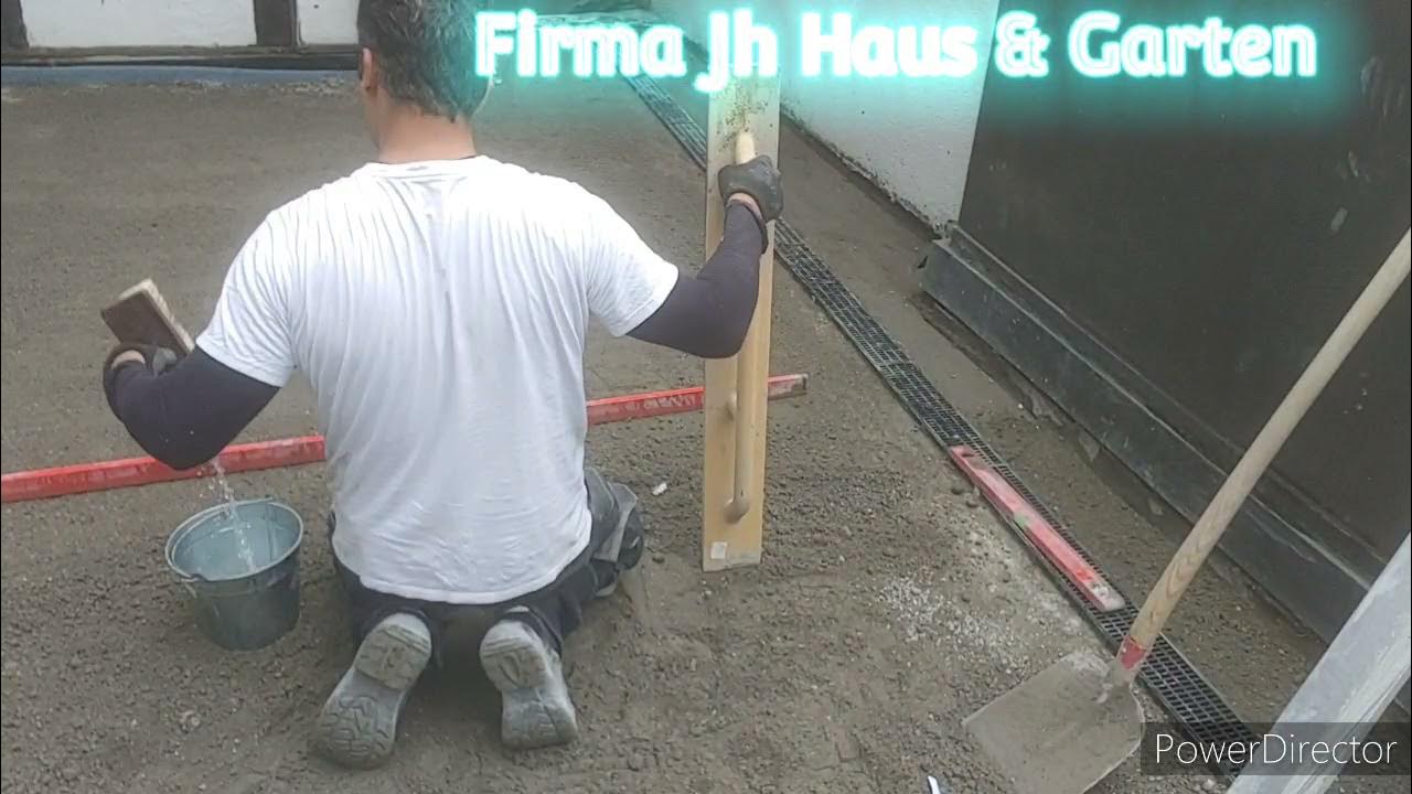 Betonestrich auf Terasse mit Gefälle verlegen YouTube