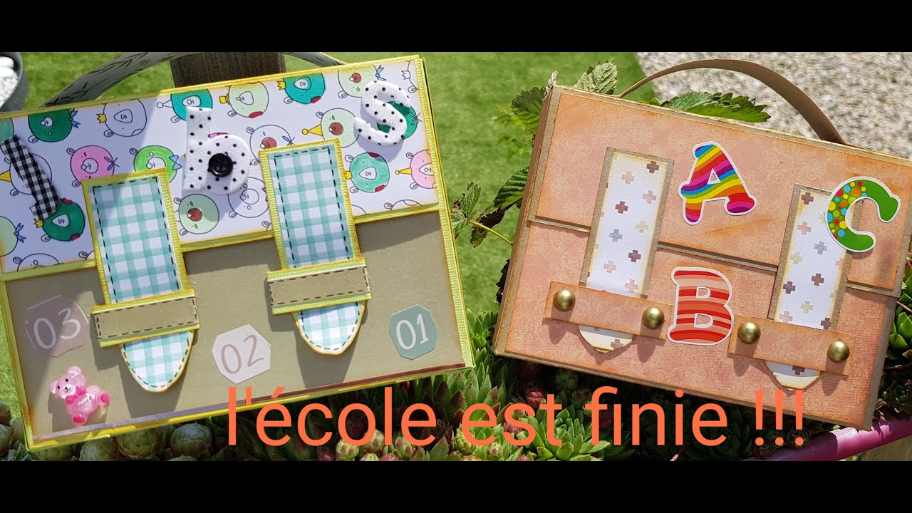 scrapbooking, tuto facile, rapide l'école est finie !!!!!  #scrapbooking #tutoboites