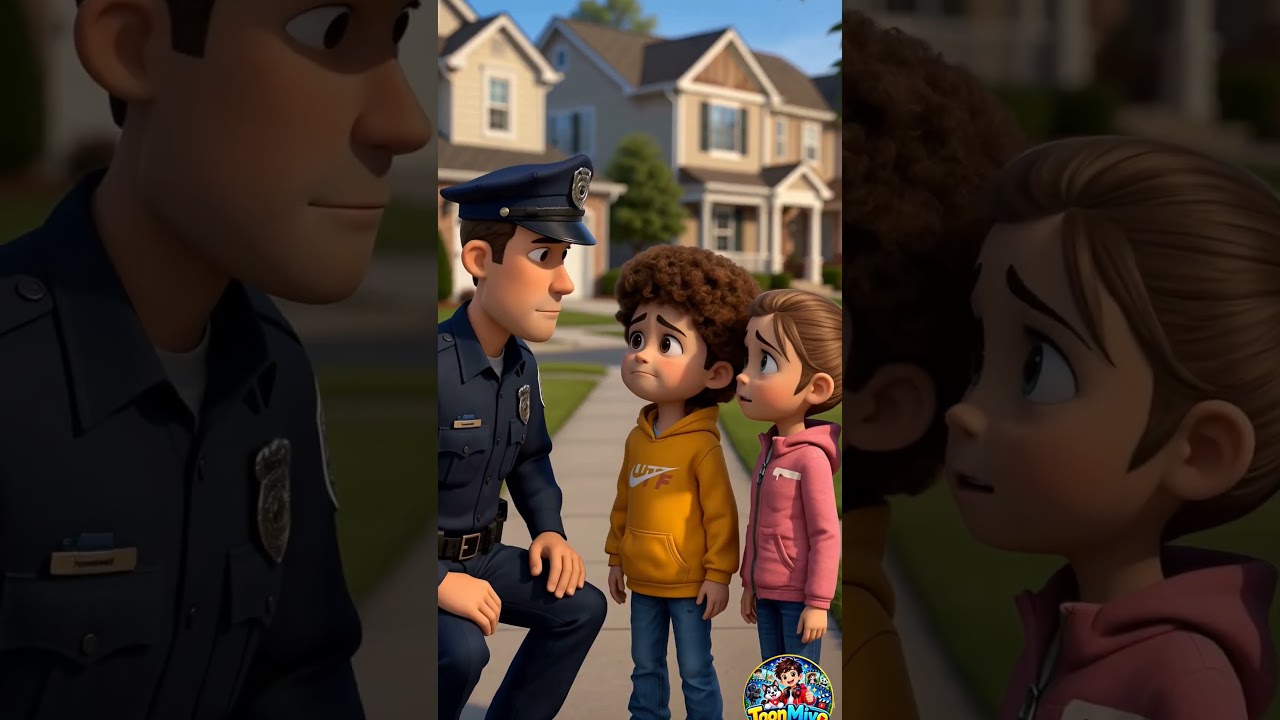 police man help for children 😊😭