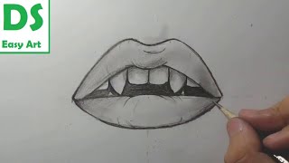 Como desenhar boca de vampira passo a passo 