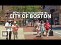 [4K] BOSTON TRAVEL - Downtown Boston, Washington Street & State Street, Massachusetts, USA, Travel