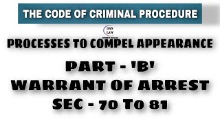 Warrant of Arrest I Process to compel Appearance I Crpc sec 70 to 81