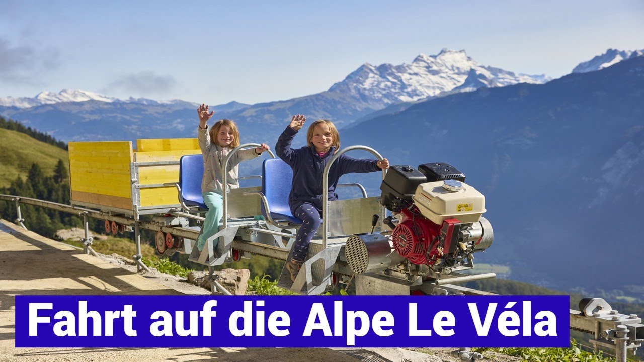Bergfahrt Alpe Le Véla mit der neuen Garaventa Zahnradbahn