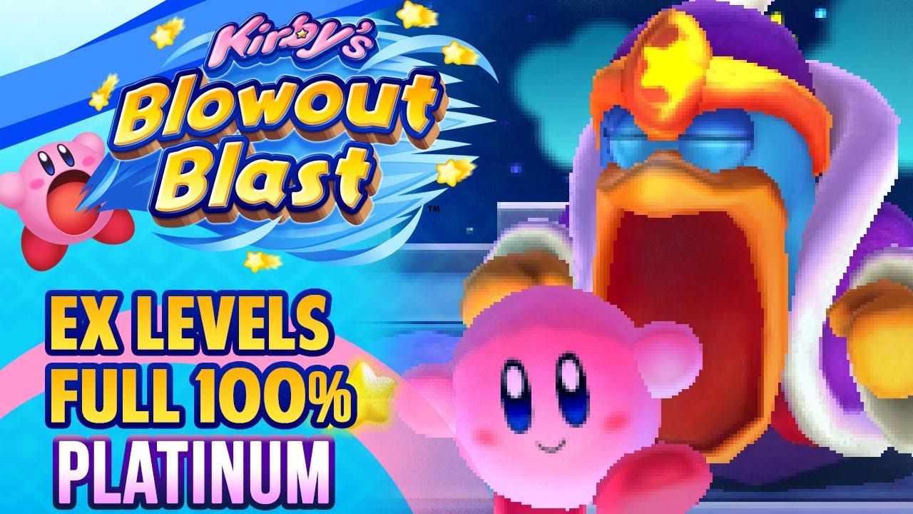 Kirby's Blowout Blast All EX Levels 100 Walkthrough (All Platinum