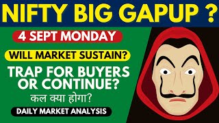 NIFTY PREDICTION FOR 4 SEPTEMBER MONDAY - NIFTY TARGET FOR TOMORROW