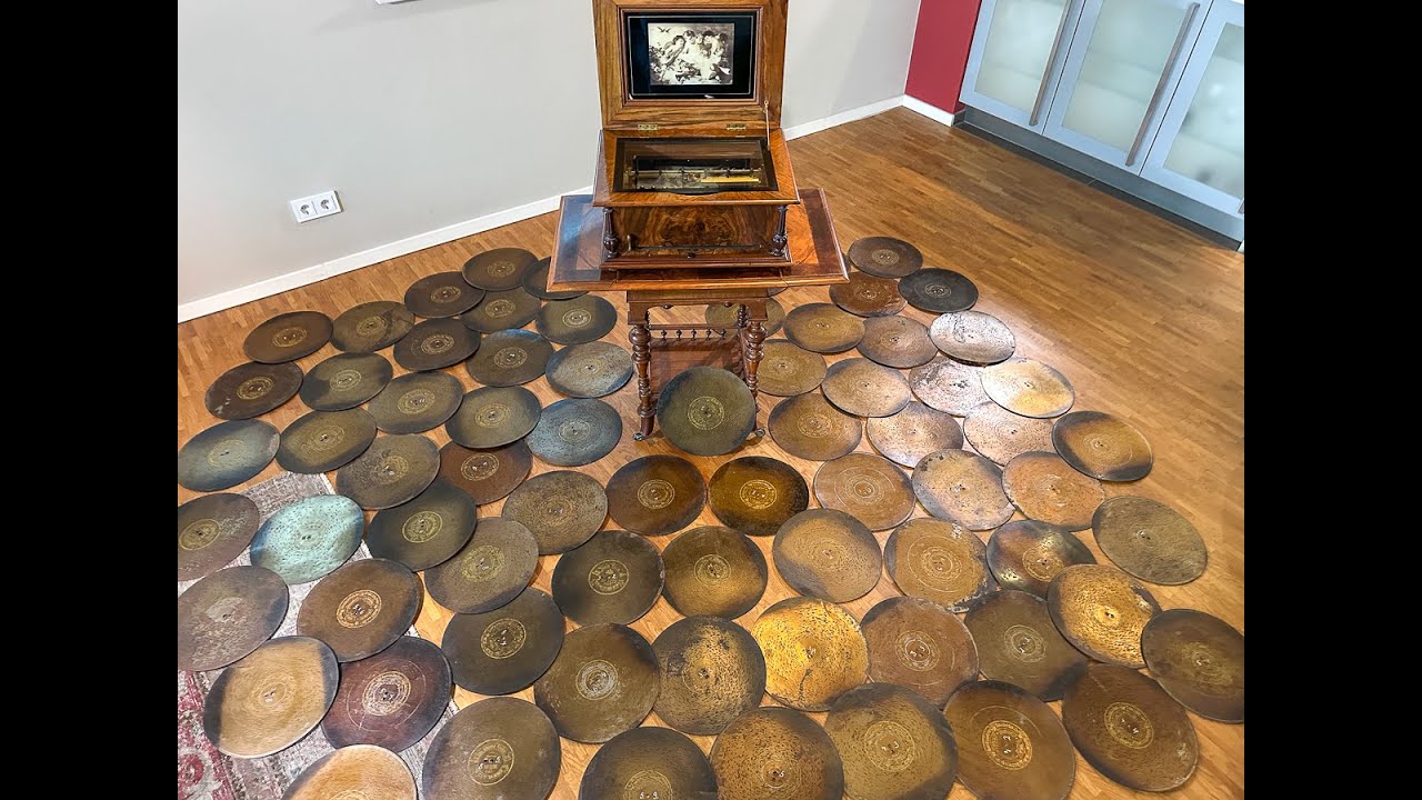Symphonion Doppelkamm mit über 70 Disc original erhalten von 1880