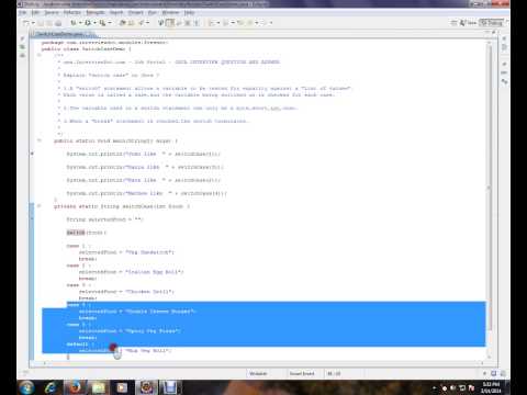 Switch Case in Java Example