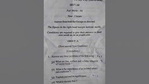 physics(GE2/Generic/subsidiary) vbu UG semester2(2017-20)PYQ