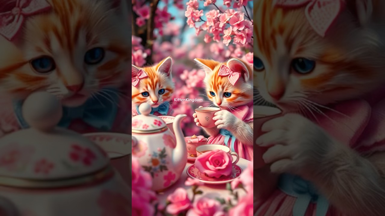 Kittens Spring Tea Party 