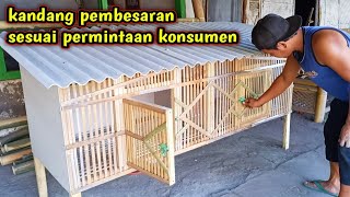 Cara membuat Kandang pembesaran dengan rangka kayu | kandang ayam dari bambu