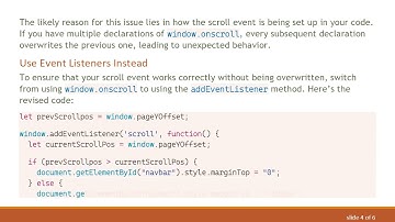Troubleshooting the OnScroll JavaScript Function That Isn