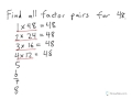 Understanding Factor Pairs of 48