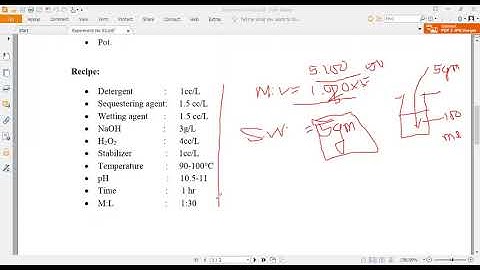WPT I Lab Experiment 02 Single stage scouring and bleaching of cotton fabric Part 01