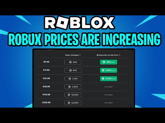 Robux Prices : r/roblox